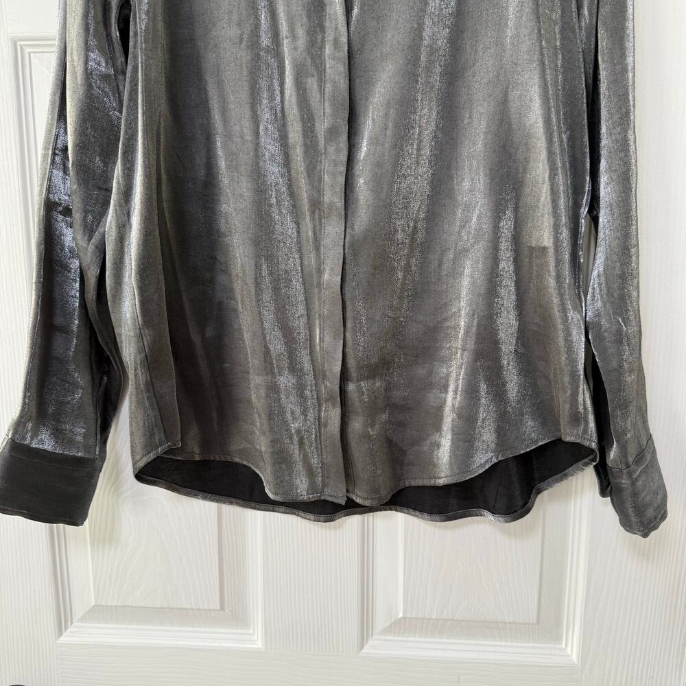 Lauren Ralph Lauren Women's Gray Iridescent Long Sleeve Top Size L. - Picture 3 of 12